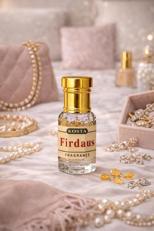 Image of KOSTA Jannatul Firdaus Attar 6ml | Alcohol-Free Long Lasting Perfume Oil | Fresh Woody Floral Fragrance | Unisex Roll-On Attar for Men & Women | Pocket Size Perfume