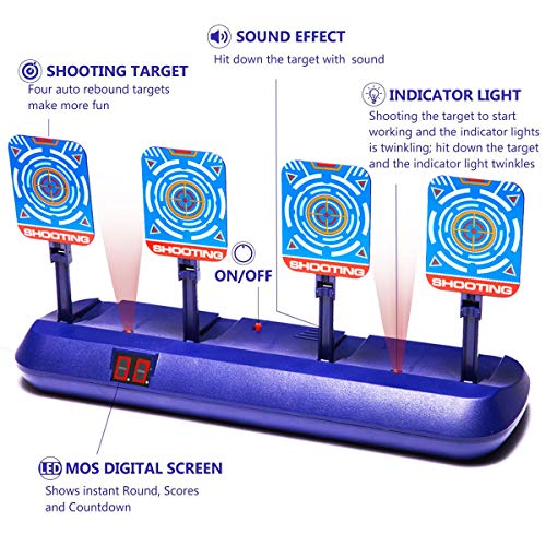 Electronic Shooting Target Auto Scoring Resets Compatible with Nerf Gun Toys, Electric Digital Shooting Target Gun Game Toys Ideal Toys Gifts for Kids, Teens, Boys & Girls (2020 Upgrade Version) - Thumbnail 5