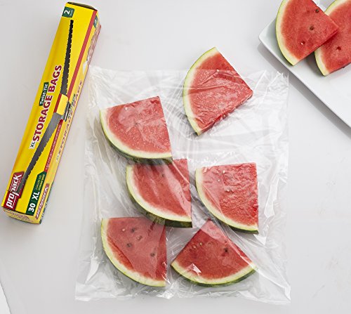 ProPack Disposable Plastic Storage Bags With Original Twist Tie, XL 2 Gallon Size, 120 Bags, Great For Home, Office, Vacation, Traveling, Sandwich, Fruits, Nuts, Cake, Cookies, Or Any Snacks (4 Packs)