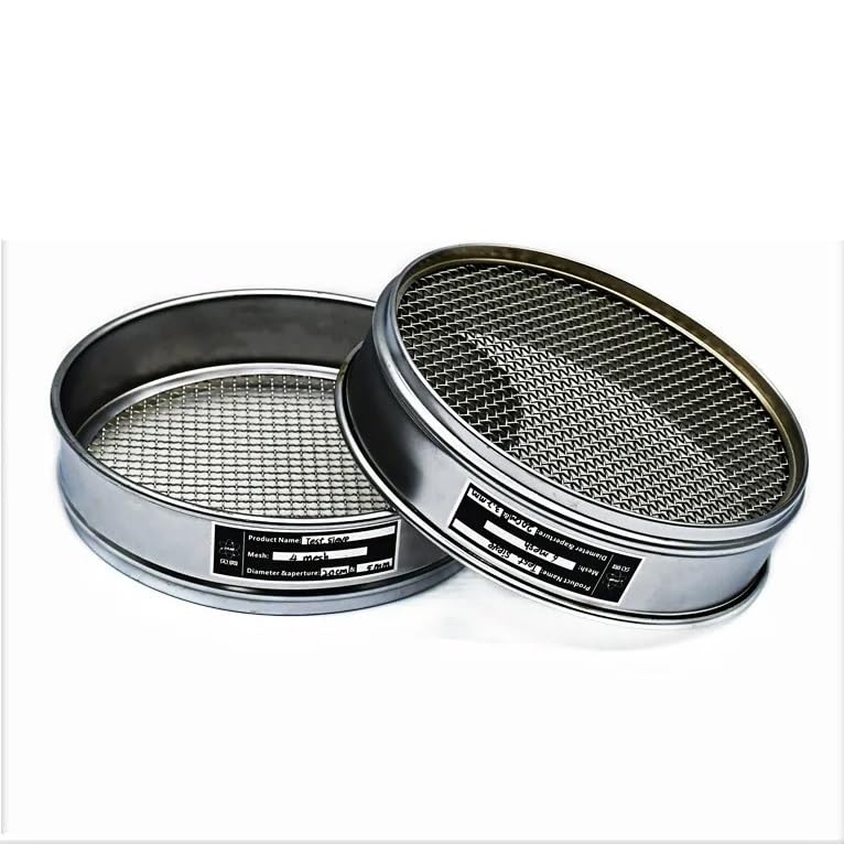 Tamiz de análisis de laboratorio de acero inoxidable 304 - Tamiz de inspección de muestreo de malla de alambre tejido de 20 cm con marco cromado(7mesh 2.8mm)