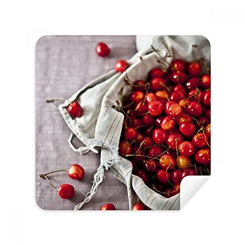 Nettoyant pour écran de téléphone portable en daim fruits rouges cerise tissu x2