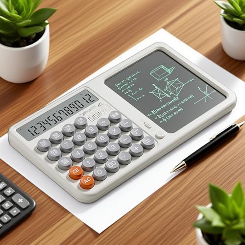 Calculadora de escritorio con protección ocular para evitar fatiga visual con bloc de notas 3