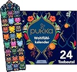 Pukka Bio Tee Geschenkset, Adventskalender, 'Wohlfühlkalender 2025', Umweltfreundlich, Keine Schokolade, Milchfrei, Geschenkidee, 12 Tee Varianten, 24 Teebeutel