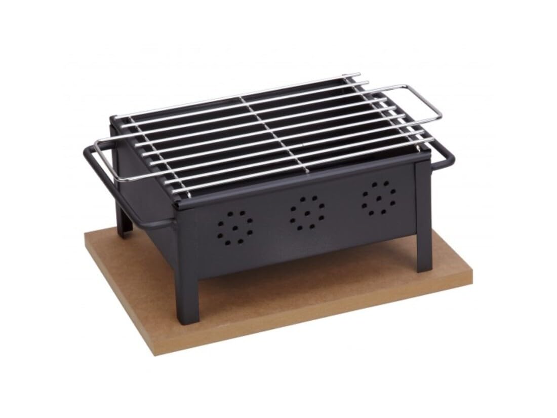 VoltShine Barbecue de table en inox, grille 30 x 25 cm, pour rôtir des aliments de manière pratique et efficace dans les espaces restreints.