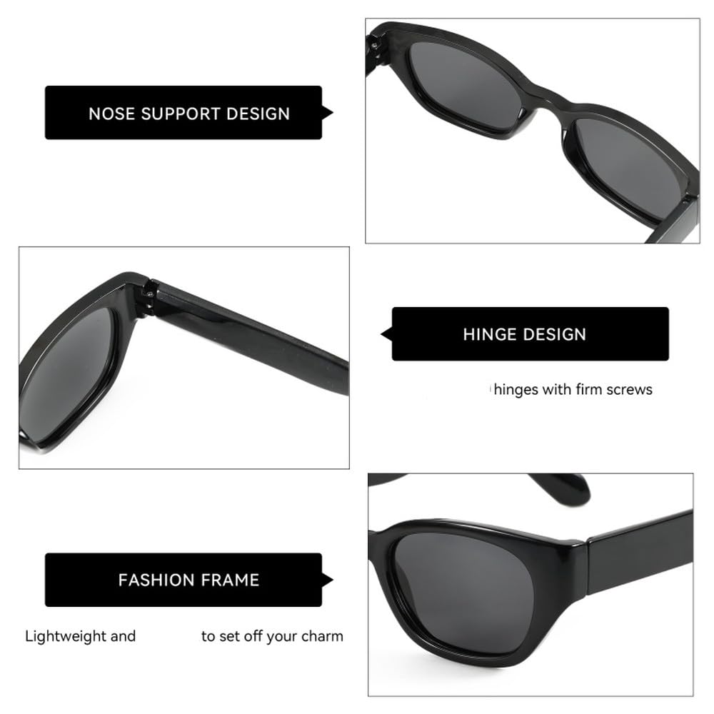 Gafas de sol polarizadas de moda para mujer con protección UV400, rectangulares.