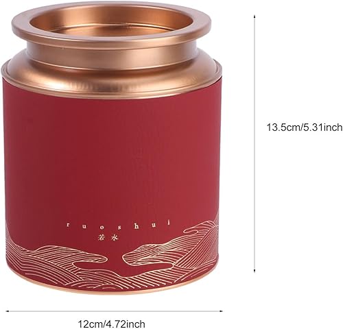 Miniatura 9 de LIFKOME Recipientes de vidrio para té con tapas dobles herméticas, recipientes de almacenamiento de té, caja de lata redonda, caja de lata y grandes