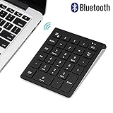 Bluetooth Number Pad, Lekvey Portable Wireless Bluetooth 28-Key Numeric Keypad Keyboard Extensions for Financial Accounting Data Entry for Smartphones, Tablets, Surface Pro, Windows, Laptop and More