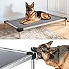 FXW TitanNest Chew-Proof Elevated Dog Bed, Raised Cot for Indoor/Outdoor/Camping Use, Durable & Washable Padded Pet Bed for Large Dogs, 50.0″ L x 31.0″ W x 7.3″ H, Gray