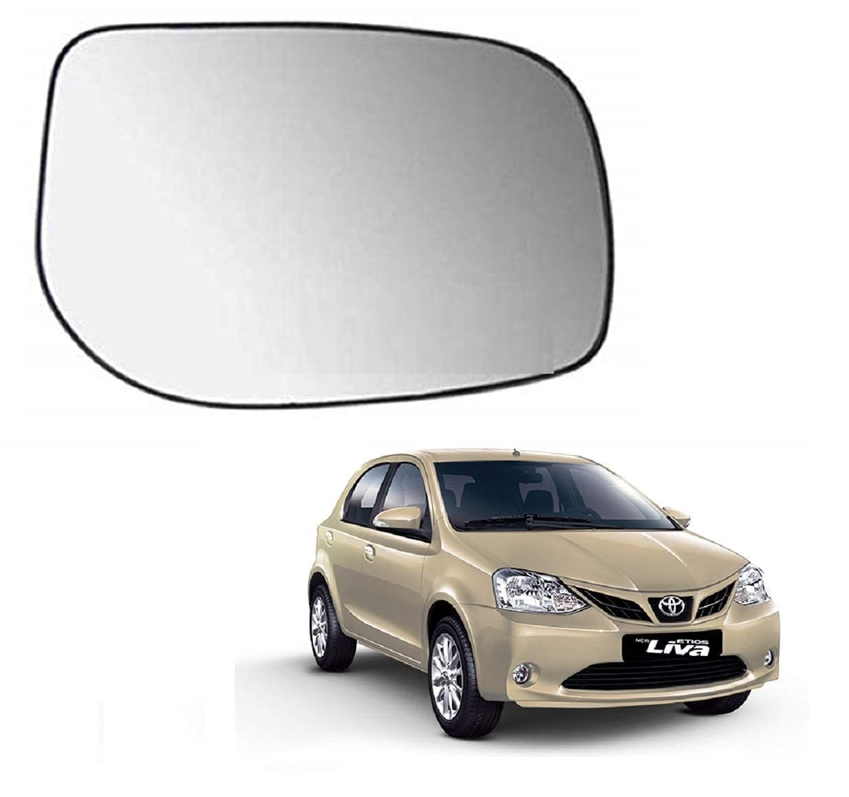 Auto Spare World Right Side Mirror Glass Compatible With Toyota Etios