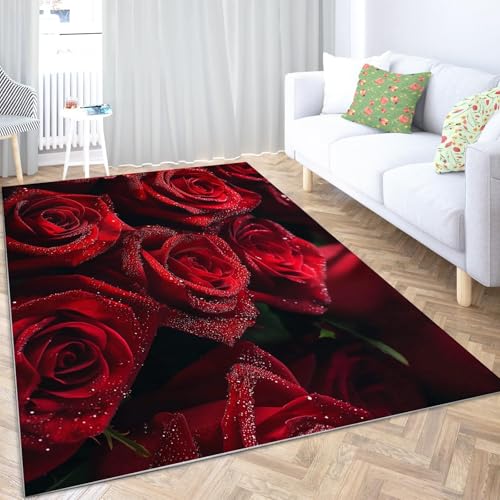 Alfombras Salon Pelo Corto Rojo Marca Generic