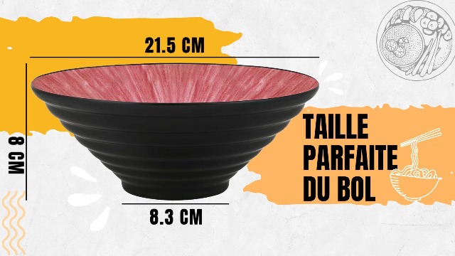 Set De 2 Grands Bols à Ramen En Céramique - 20 Cm, 1200 Ml, Avec Baguettes Et Cuillère, Style Japonais Bleu Et Blanc