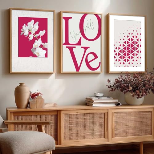 Image of HOTHOUSE Decorative Abstract Wall Art Home Decor Modern Painting poster With Frame For Living Room Bed Room Hotel Wall Decor Digital Reprint Set of 3 (10X13 inch)