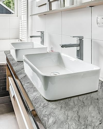 Very Berry Sticker Marble Contact Paper (Deep Gray, 24" x 78", 2 Pack) Premium Peel and Stick Wallpaper for Countertop, Bathroom Vanities & Cabinets, Renter Friendly, Waterproof Vinyl - Thumbnail 3