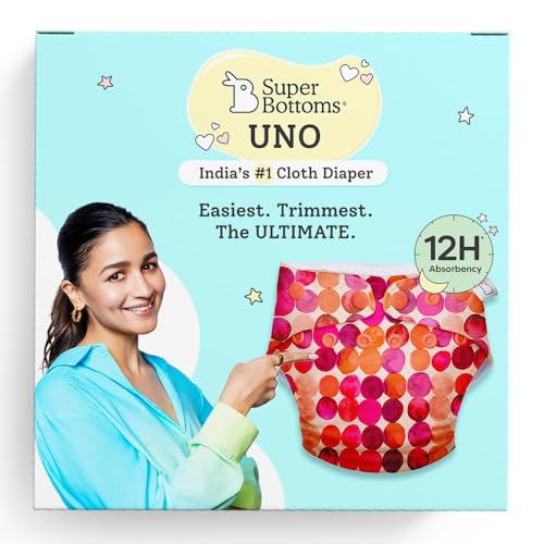Image of SuperBottoms UNO Freesize Cloth Diaper | Cloth diaper for babies 0 to 3 years | Washable & Reusable cloth diaper | Comes with cloth diaper inserts | 1 Organic cotton Soaker (Li'l Crush)