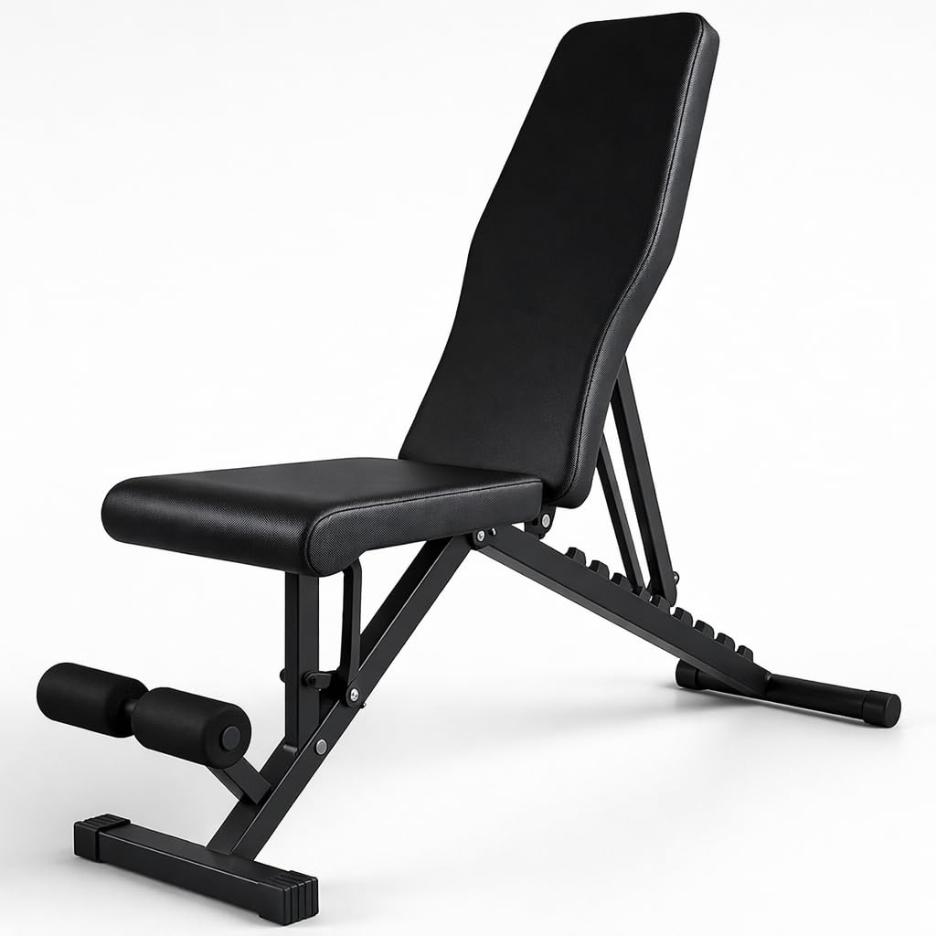 Banco de Ejercicio o Musculación Plegable Ligero Multifunción Para Pesas y Mancuernas Ajustable de Abdominales Gimnasio Entrenamiento en casa, Múltiples Posiciones Espalda, Pecho, Piernas