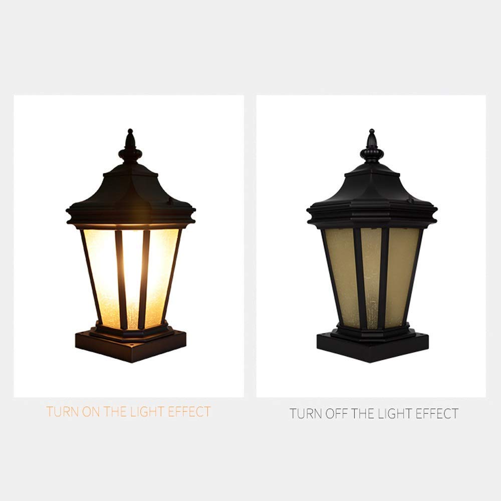 Luces de Poste Europeas al Aire Libre Impermeable IP54 jardín Pared Pilar lámpara Puerta Columna lámpara decoración Patio antorcha Patio Villa jardín Aluminio E27 Vidrio Linterna Accesorio