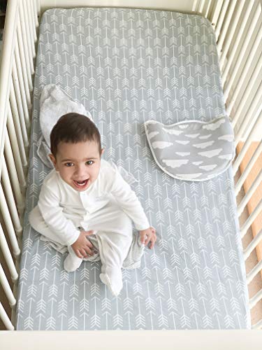 Pack N Play Sheets – Premium Pack And Play Sheets 4 Pack – 100% Super Soft Jersey Knit Cotton Playard Mattress Sheets – Portable Playpen Fitted Play Yard Mini Crib Sheet For Boy & Girl (24 X 38 X 5) #TOP1
