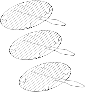 Yardwe 3 Pçs Grelha Redonda Grelha Ao Ar Livre Grelha Ao Ar Livre Grelha Para Piquenique Grelha Para Churrasco Grelha Para Fogueira Grelha Para Cozimento Em Aço Inoxidável Elegante