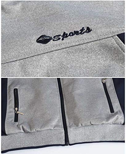 Rdruko Men's Tracksuit Athletic Full Zip Casual Sports Jogging Gym Sweatsuit(Grey,Us Xl) #TOP3