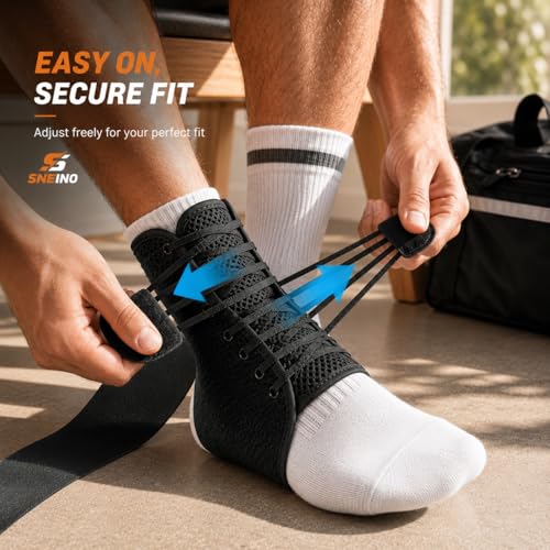 Image of Ankle Brace for Women Men - Ankle Support Brace for Sprained Ankle,Ankle Stabilizer for Achilles,Tendon,Sprain,Injury Recovery,Lace up Ankle wrap for Running,Basketball,Volleyball (New Upgrade, Medium)