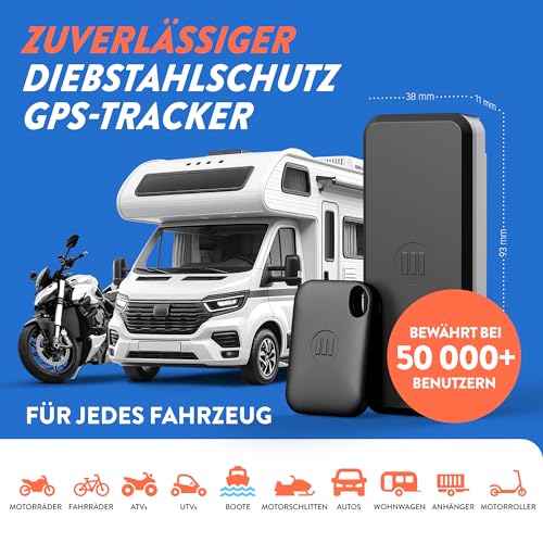 Monimoto 9 Anti-Diebstahl GPS und Alarm Tracker DIY-Installation, Keine Verkabelung, wasserdicht, globale Abdeckung - Smart GPS-Tracker für Motorräder, Autos, Fahrräder, ATVs, Boote, Wohnmobile