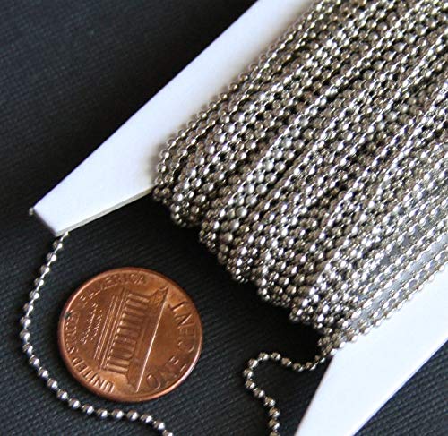 10ft of Antique Silver Plated Ball Chain 1.5mm Ball