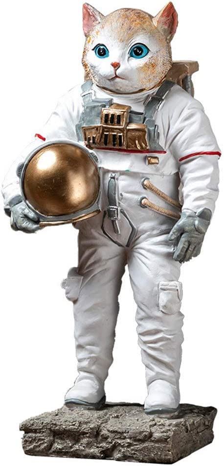 Dubai Decoration - Cat Sculpture Ornaments Resin Astronaut Statue-Modern Sculpture Articles Artwork for Living Room Table Office Decorations (18 X 13 X 38 CM)