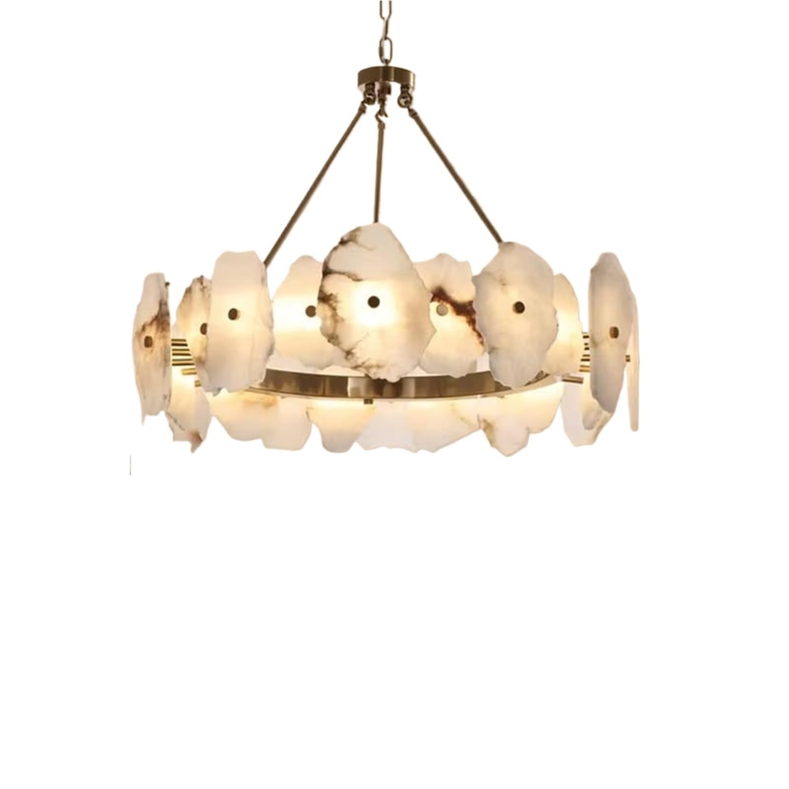 FZQSXAZU Pendant Light Ceiling Shade Modern Marble Copper with Chandelier Design Decor Lustre Lamp for Dining Room Chandeliers and Stylish(Dia80 cm)