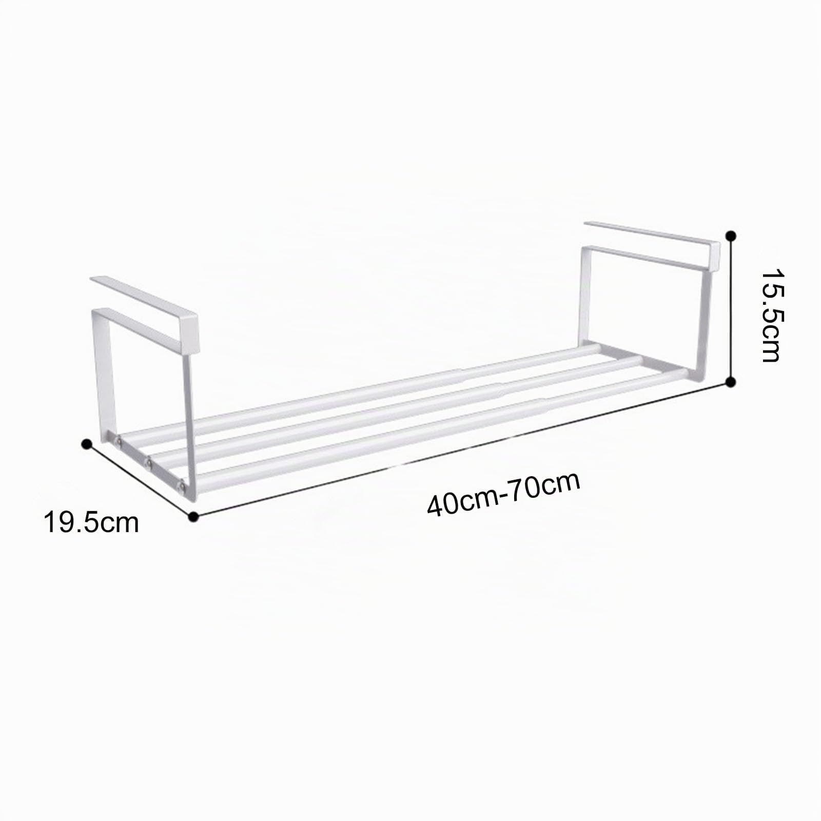 ViWaVee Scarpiera Appendibile Per Armadio, Estendibile Da 40 cm a 70 cm, Ideale Per Organizzare Armadio In Cucina O Nella Conservazione Degli Indumenti. (Bianco-1 articolo)