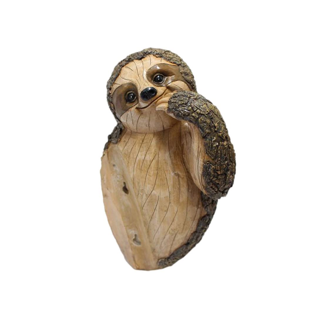 Bevistoso Style1 Garden Tree Face Ornaments Sloth Statue Tree Hugger Decorations Animal Sculpture For Garden