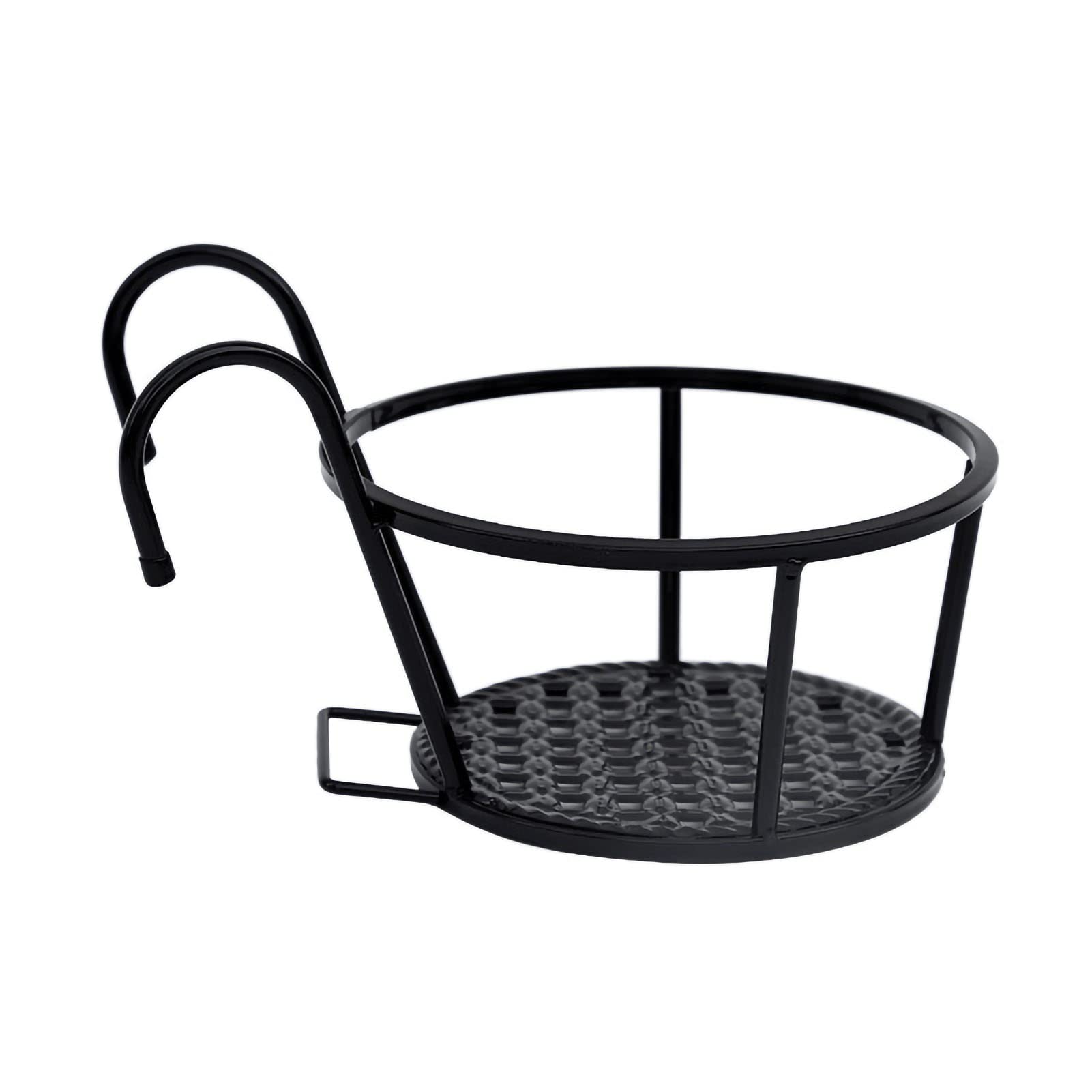 Cosiki Blumenkorb, an der Wand Montierter Blumentopfständer aus Metall, Sprühprozess-Balkonkorb mit Hohlem Design, 22 cm (22 cm)