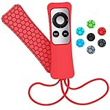 Sahiyeah Case Compatible for Apple TV Remote Case Light Weight Anti Slip Waterproof Shockproof Silicone Protective Case Cover for Apple TV 2 3 Remote Controller,Red