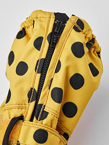 Hestra Baby Zip Long Mitten I Waterproof, Insulated Mittens for Babies and Toddlers for Playing in The Snow - Mustard Print - 22