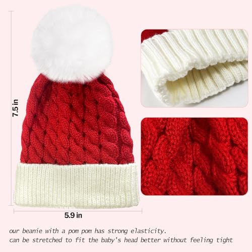 Christmas Hat Baby Knitted Santa Hat for Little Kid Gril Boy Warm Winter Xmas Party 1 to 6 Years Old3
