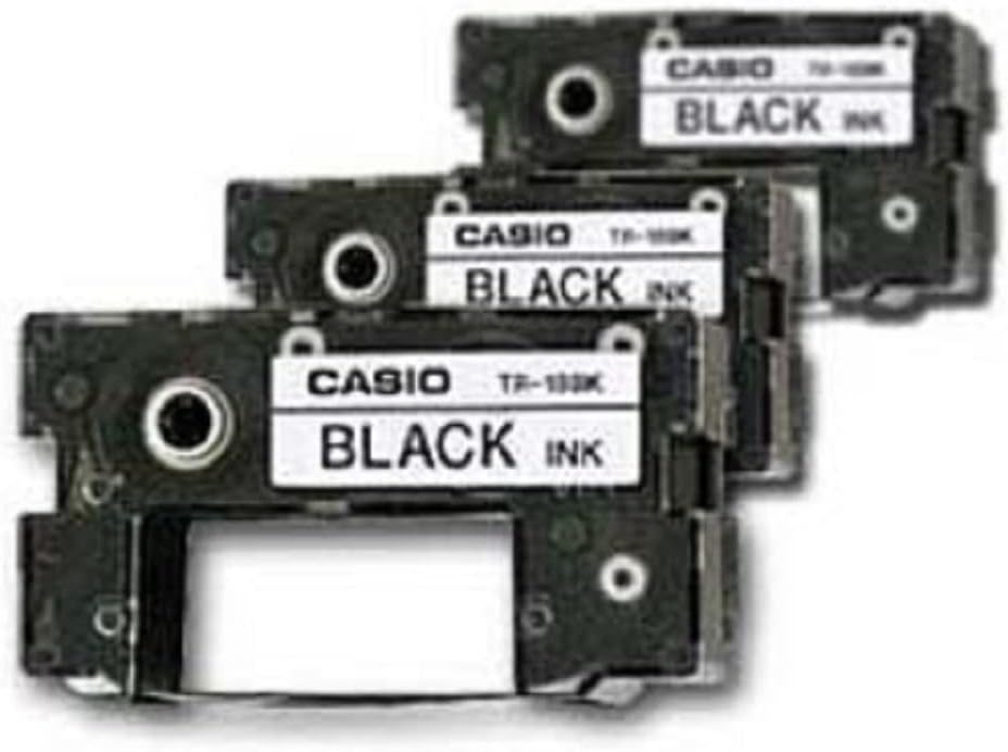 Casio 3-Pack Black Ribbons for All CW Disc Title Printers (TR-18BK-3P)