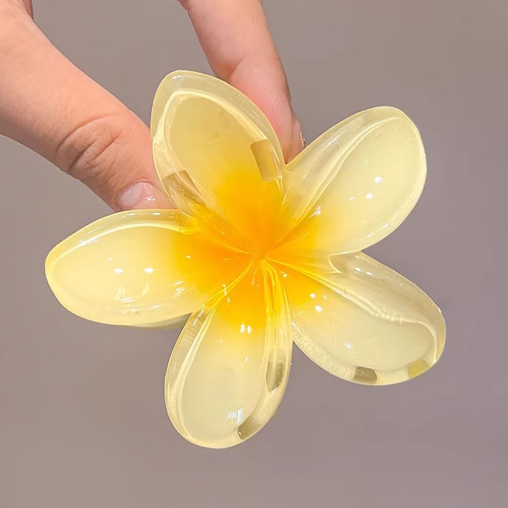 Flower Hair Clip,2 PCS Nonslip Flower Claw Clips Hawaiian Claw Clip Hair Grips for Medium Thick Hair Hair Claw Clips for Women and Girls - Image 4