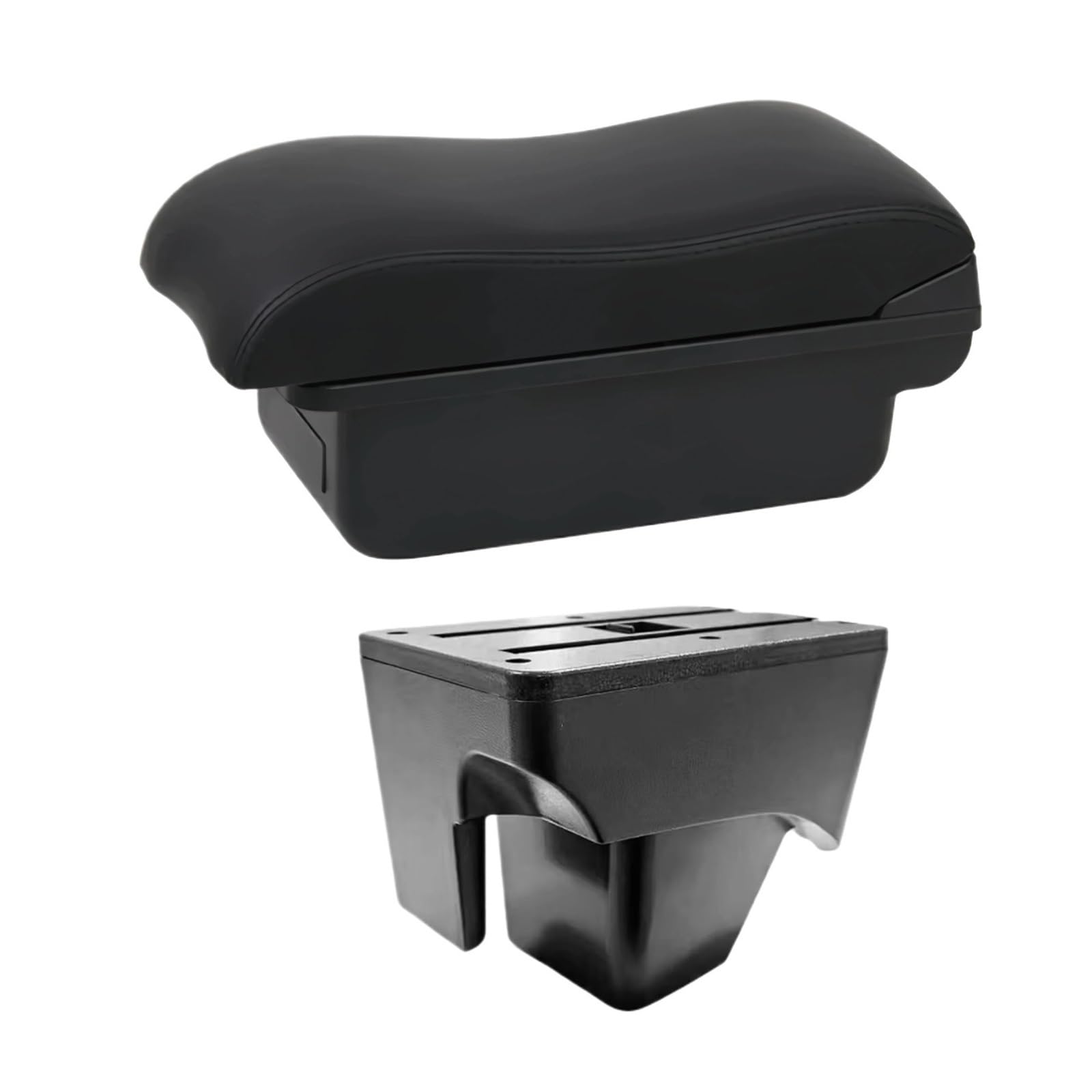 UMDJJU For VW For TERA 2025 Leather Arm Rest Center Car Armrest Interior Modification Box Console Storage USB Car Centre Console Armrest Box(B2 Black Line)