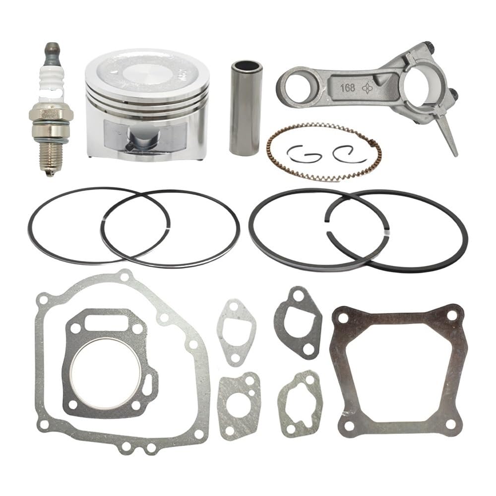 Kit de Anillo de pistón Compatible con GX160 de 68 mm con biela y Juego Completo de Juntas for Motor generador de 4 Tiempos de 5,5 HP.