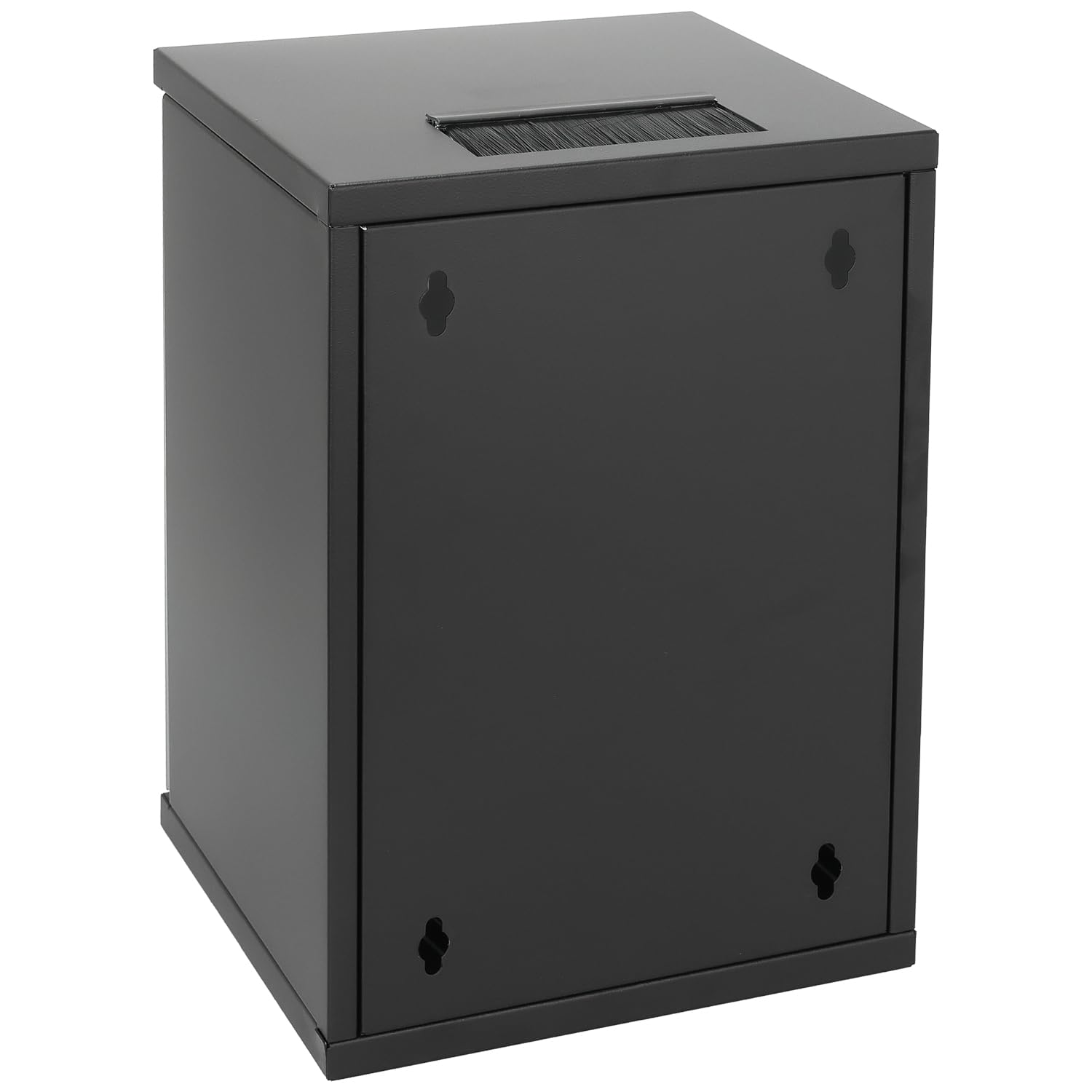 HMF 63409-02 Netzwerkschrank, Serverschrank 10 Zoll | 9 HE | 300 mm Tiefe | Voll montiert | Glastür | Schwarz
