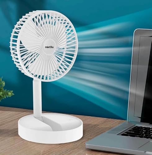 Ventilador De Mesa Portátil Dobrável Silencioso Recarregável