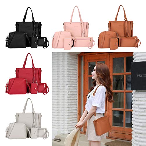 kowaku 3x 4 em 1 Bolsas Femininas de Couro Bolsa Impermeável Bolsa de Ombro para Trabalho