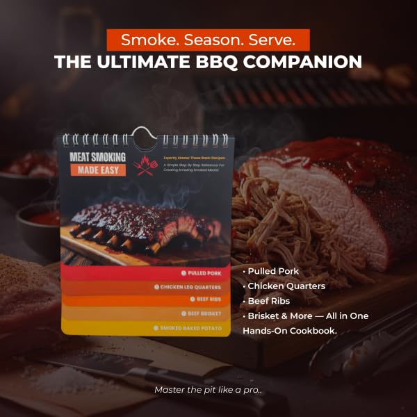 Meat Smoking Made Easy — Beginner’s Quick Reference Guide with Waterproof Magnet — Time, Temp & Wood Pairings for Perfect BBQ Every Time by Chestnut Hill Originals - Used condition - US$9.33