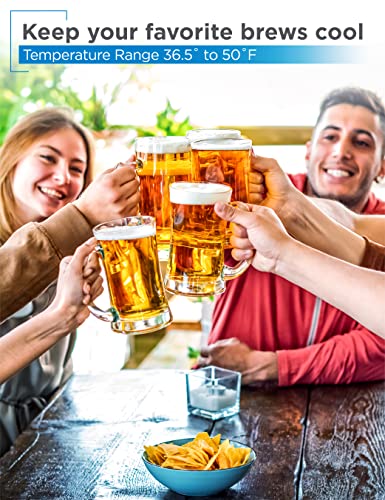 BLACK+DECKER Beer Kegerator, 6.1 Cu. Ft. Extra Large Capacity Draft Beer Machine for Home with Double Tap & 2-Shelf Fridge on Fridge.com