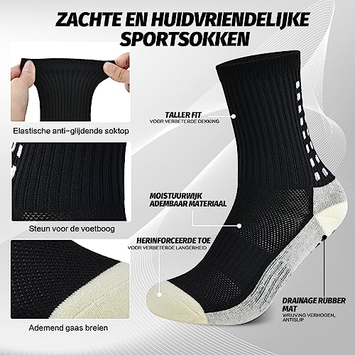 Antislip Sport Sok Antislip Voetbalsokken Heren Dames Voetbal Sportsokken Ontworpen voor Voetbal Basketbal Hardlopen Sportsokken voor Voetbal 2Paar - Afbeelding 5