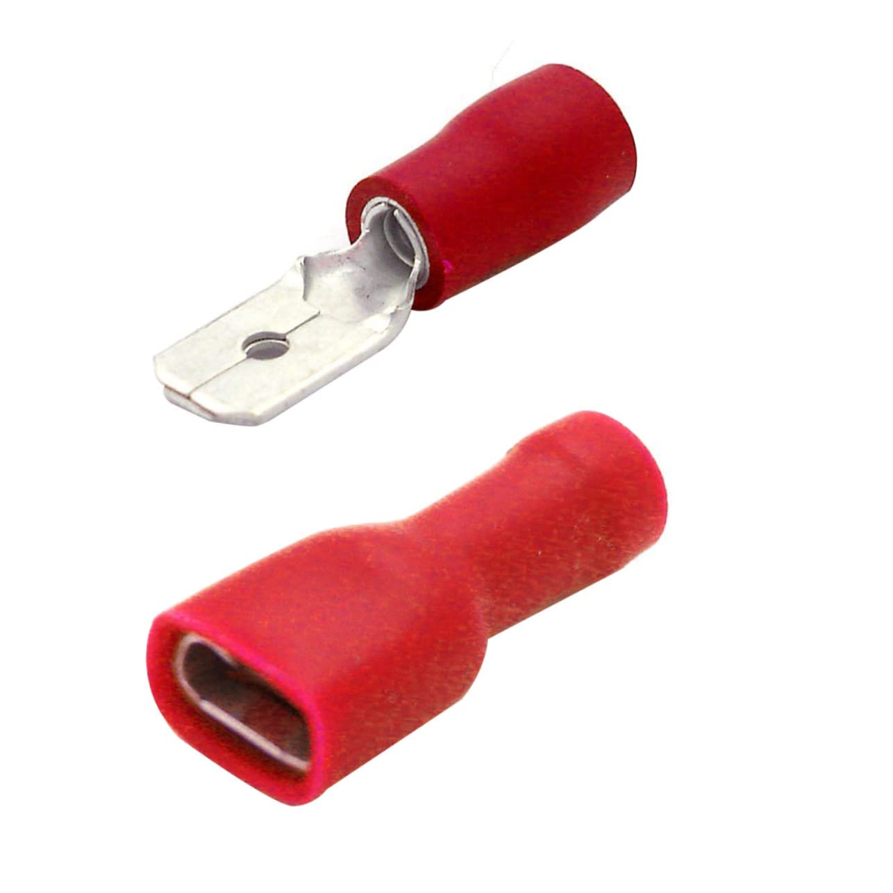 FUNOMOCYA Cold Press Terminal Socket Head Kit 100pcs Insulated Connectors Red for Sprinkler Marine and Car