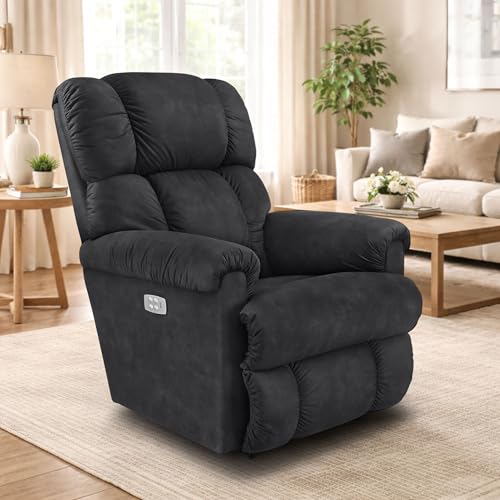 Image of LA Z BOY American Import Pinnacle Single Seater Auto Motorized I-Clean Fabric Reclina Way Recliner Sofa | Premium Durable Iconic Comfort Home Design | Living Room Relax Seating Chair | I Aviator Smoke