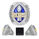 K-toobeely 2025 Fantasy Football Championship Ring with Box League Champion Trophy Rings Premium Award for Winne (Blue, 11)