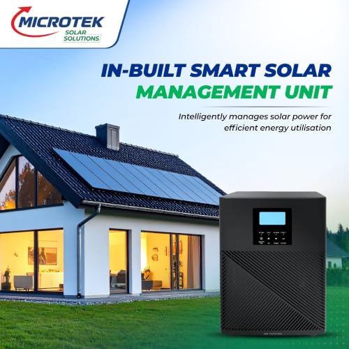 Image of Microtek Solar PCU 4550 48V | 3.5KVA Pure Sine Wave Solar Inverter with PWM Charge Controller | 55A Solar Charging | Supports Up to 4680W Solar Panels | LCD Display | Lithium Battery Compatible