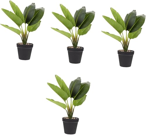 Miniatura 1 de Garneck 4 piezas de plantas artificiales, bonsái, girasol, decoración de mesa de comedor, macetas de flores para interiores, plantas de bonsái