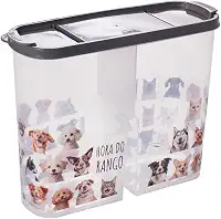 Porta Pote Ração 2,4kg Petisco Tampa Vedada Antiformiga, Plasútil Cor: Cinza